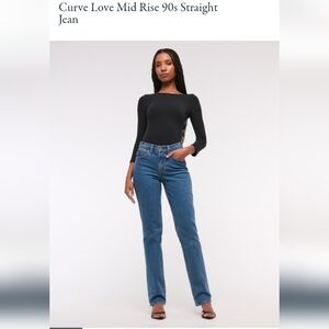 A&F 90's Straight Leg Curve Love Jeans  (24)
